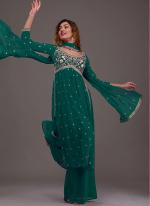 Georgette Green Party Wear Sequence Work Readymade IndoWestern